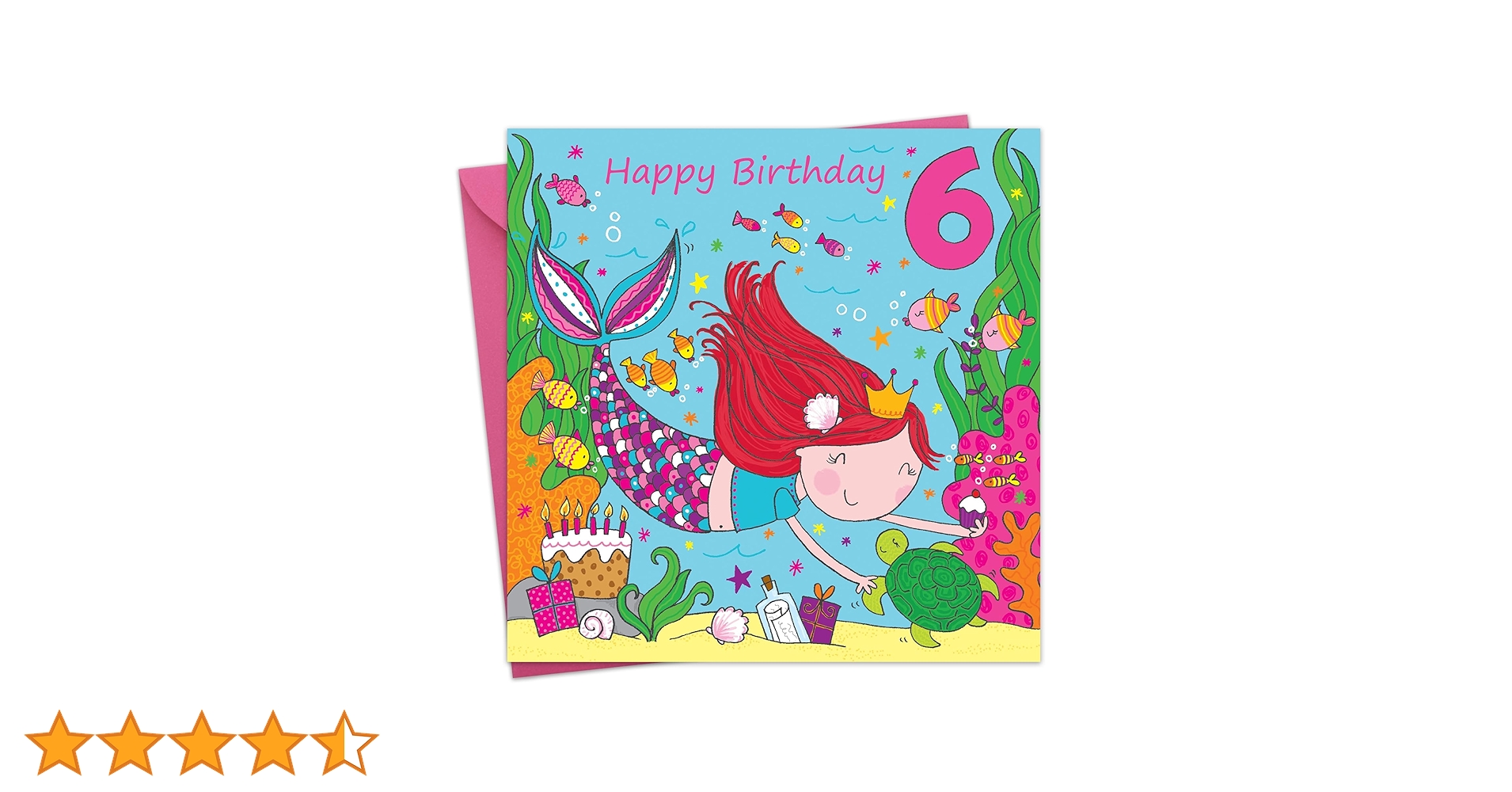 Amazon | Twizler 6歳の誕生日カード 女の子 マーメイド付き – 6